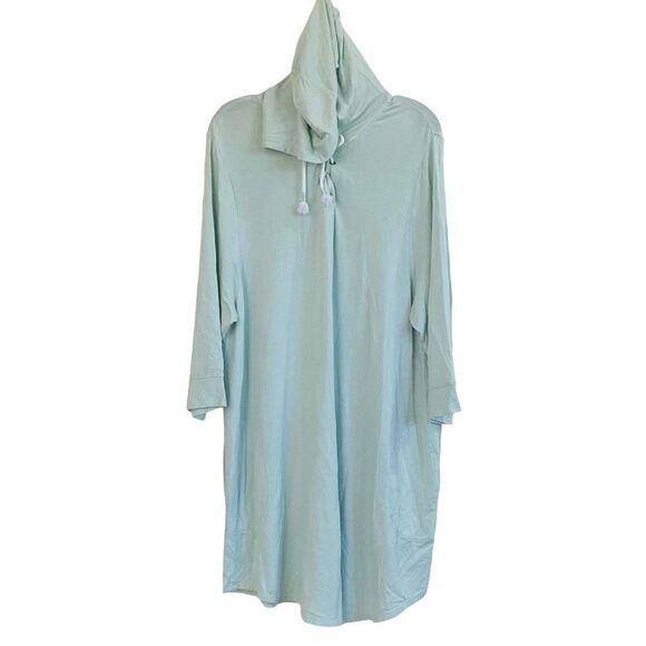 Kookaburra by UGG Pale Mint Green Oversize Hoodie Lace Up Front Tunic Top Sz 1X - Picture 3 of 12